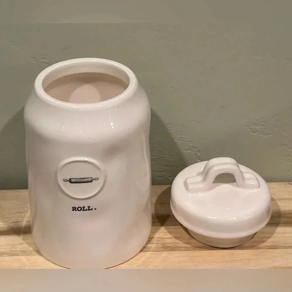 Rae Dunn Ceramic ROLL Canister with lid. Rae Dunn artisans collection. NWTS - Picture 7 of 9